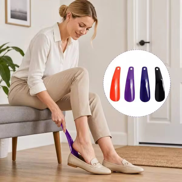 4 Pcs Mini Shoe Horns – 6.2" Small Plastic Shoe Horn Set For Men, Women & Kids, Portable Shoe Helpers For Boots, Heels, Sneakers & Travel Use